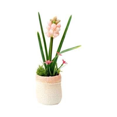 Gambar Informa Bunga Artifisial Begonia Dengan Pot 10x10x22 cm - Pink