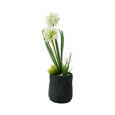 Gambar Informa Bunga Artifisial Star Dengan Pot 10x10x22 cm - Putih
