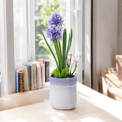 Gambar Informa Bunga Artifisial Star Dengan Pot 10x10x22 cm - Ungu
