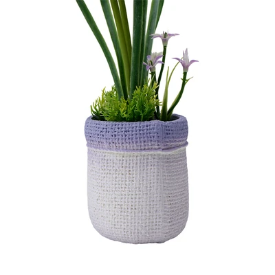 Gambar Informa Bunga Artifisial Star Dengan Pot 10x10x22 cm - Ungu