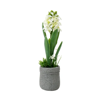 Gambar Informa Bunga Artifisial Grape Hyacinth Dengan Pot 9x9x23 cm - Putih