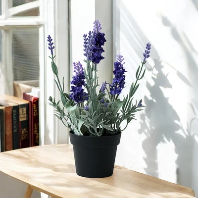 Gambar Informa Bunga Artifial Lavender Dengan Pot 12x12x27 cm - Ungu