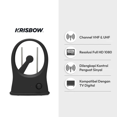 Gambar Krisbow Antena TV Indoor UVR-AV212 - Hitam