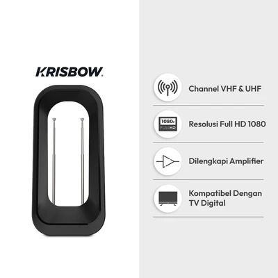 Gambar Krisbow Antena TV Indoor CLARION-2 - Hitam