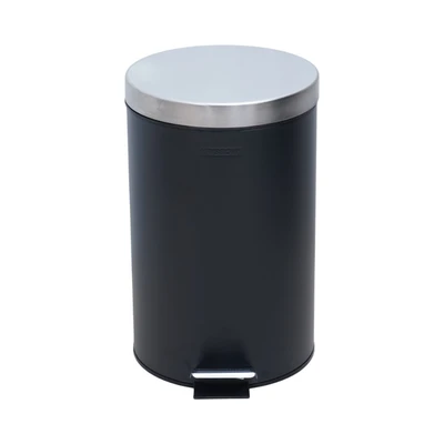 Gambar Krisbow Tempat Sampah Pedal Stainless Steel Round 12 Liter V2 - Hitam
