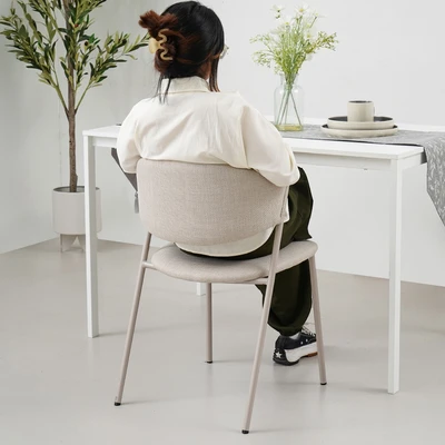 Gambar Informa Canna Kursi Makan Fabric - Krem Beige