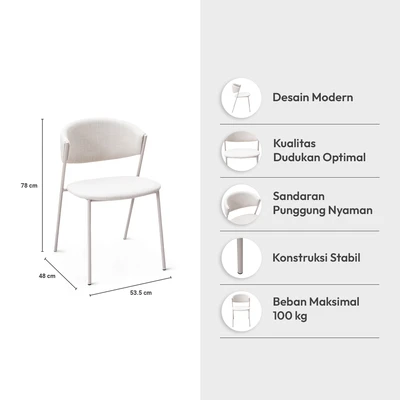 Gambar Informa Canna Kursi Makan Fabric - Krem Beige