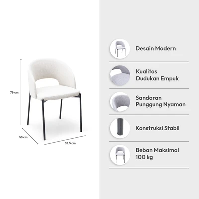Gambar Informa Cobie Kursi Makan Fabric - Krem Beige