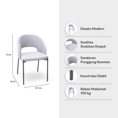Gambar Informa Cobie Kursi Makan Fabric - Abu-Abu