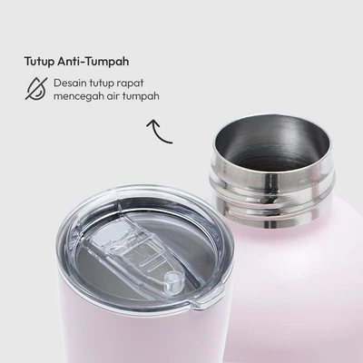 Gambar Appetite Botol Minum Vacuum Flask Sachi Stainless Steel 500 ml Set 2 pcs - Pink