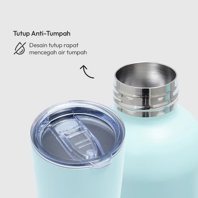 Gambar Appetite Botol Minum Vacuum Flask Sachi Stainless Steel 500 ml Set 2 pcs - Hijau