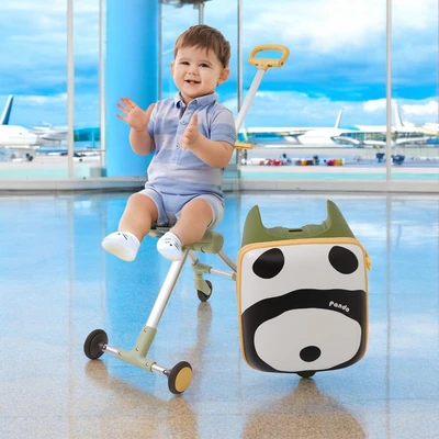 Gambar Passport Koper Anak PP Sittable Panda 20 Inch - Hijau