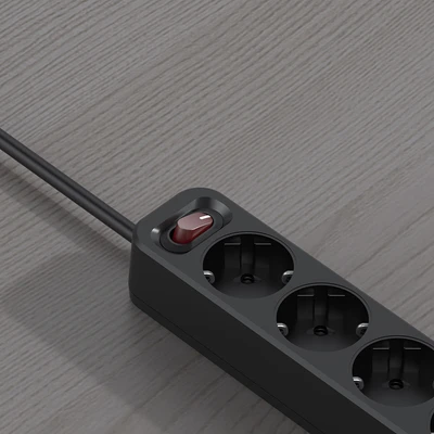 Gambar Krisbow Stop Kontak Ekstensi 4 Soket Dengan USB-A & USB-C - Hitam