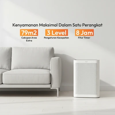 Gambar Krisbow Sync Smart Air Purifier 79 m2 CADR 660 m3/jam - Putih
