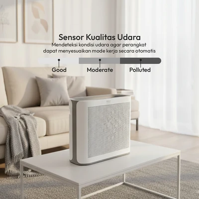 Gambar Krisbow Sync Smart Air Purifier 43 m2 CADR 360 m3/jam - Putih
