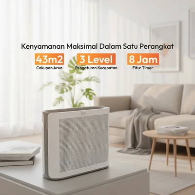 Gambar Krisbow Sync Smart Air Purifier 43 m2 CADR 360 m3/jam - Putih