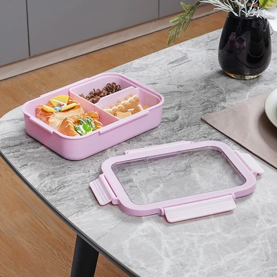 Gambar Appetite Cara Kotak Makan 3 Sekat 1.32 Liter - Pink