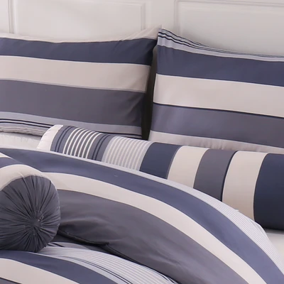 Gambar Sleeplite 120x200 cm Set 4 Pcs Seprai Single Microfiber Stripe Ivan