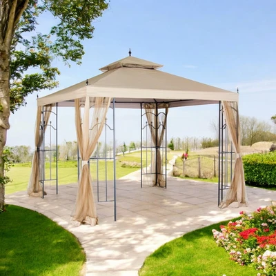 Gambar Tenda Gazebo Arrow Steel - Cokelat