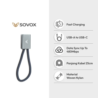 Gambar Sovox Kabel Charger Portable USB-A To USB-C