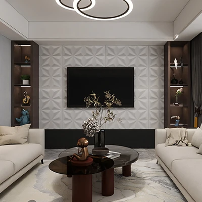 Gambar Forhom 70x70x0.5 cm Wallpaper 3D Foam Diamond - Putih