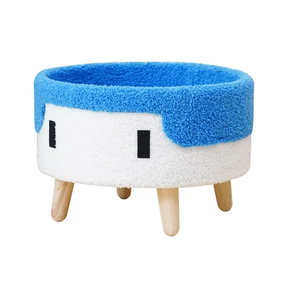 Pet Kingdom 40x40x28 Cm Tempat Tidur Kucing 681 - Biru/putih