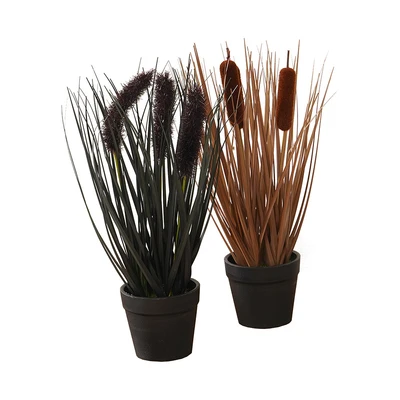 Gambar Informa Bunga Artifisial Mini Dark Dengan Pot 18.5x9x32 cm Set 2 Pcs - Mix