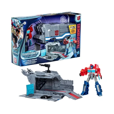 Gambar Transformers Earthspark Robot Optimus Prime Battle Base Trailer - Mix