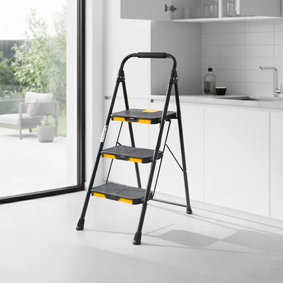 Gambar Fixsteps 1 mtr Tangga Lipat Steel 3 Step - Hitam