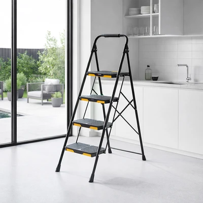 Gambar Fixsteps 1.26 mtr Tangga Lipat Steel 4 Step - Hitam