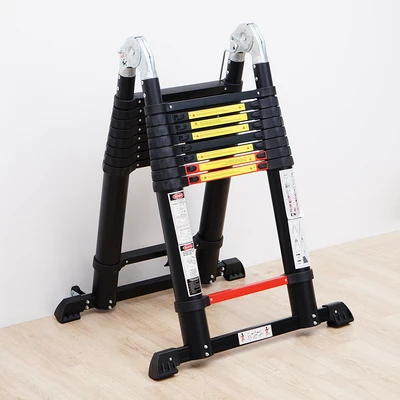 Gambar Fixsteps 6.3 Mtr Tangga Teleskopik Soft Close 2X9 Step - Hitam