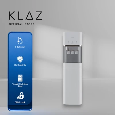Gambar Klaz Dispenser Air Bottom Loading Thermoelectric Cooling UVC Dengan Pintu - Putih