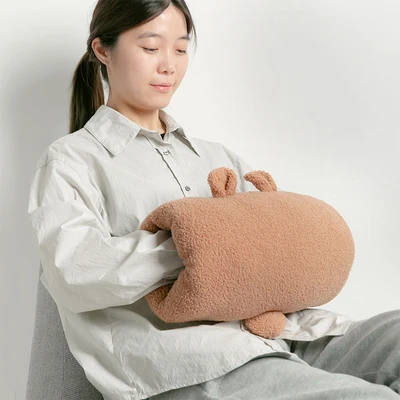 Gambar Ataru Bantal Tidur Dacron Bear 36x23x15 cm - Cokelat
