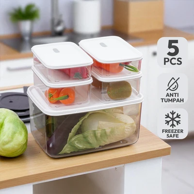 Gambar Picas Wadah Makanan Set 5 pcs - Putih