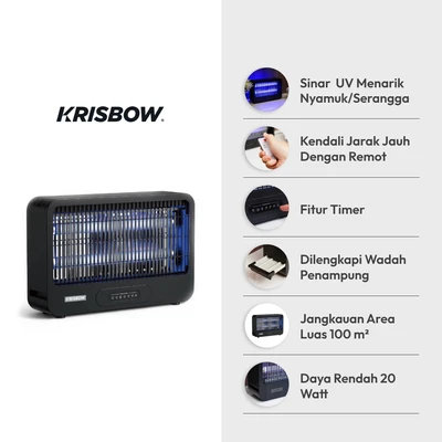 Gambar Krisbow Perangkap Nyamuk Dengan Remote 20 Watt - Hitam