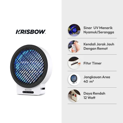 Gambar Krisbow Perangkap Nyamuk Dengan Remote 12 Watt - Putih