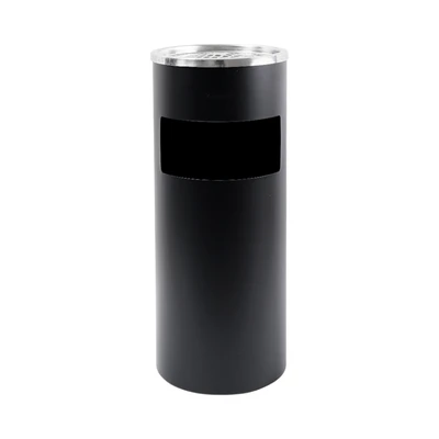 Gambar Krisbow Tempat Sampah Asbak Stainless Steel Round 25x25x60 cm - Hitam