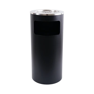 Gambar Krisbow Tempat Sampah Asbak Stainless Steel Round 30x30x63 cm - Hitam