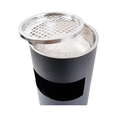 Gambar Krisbow Tempat Sampah Asbak Stainless Steel Round 30x30x63 cm - Hitam