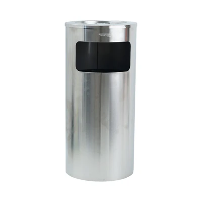 Gambar Krisbow Tempat Sampah Asbak Stainless Steel Round 30x30x63 cm - Silver