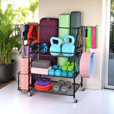 Gambar Masterspace Rak Penyimpanan Alat Olahraga Multifungsi - Hitam