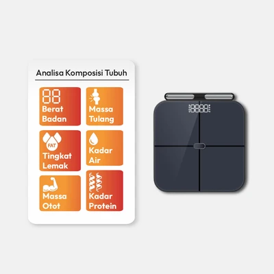 Gambar Krisbow Sync Smart Timbangan Badan Digital Grip Sensor - Hitam