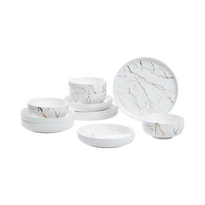Gambar Appetite Allen Perlengkapan Makan Marble Set 12 pcs - Putih