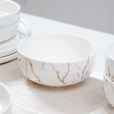 Gambar Appetite Allen Perlengkapan Makan Marble Set 12 pcs - Putih