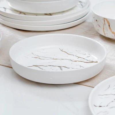 Gambar Appetite Allen Perlengkapan Makan Marble Set 12 pcs - Putih