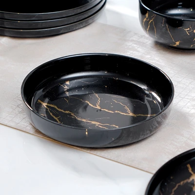 Gambar Appetite Allen Perlengkapan Makan Marble Set 12 pcs - Hitam