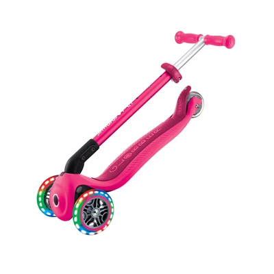 Gambar Globber Skuter Primo Foldable Dengan Lampu - Pink Fuchsia