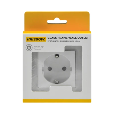 Gambar Krisbow Stop Kontak Dinding Glass Frame - Putih
