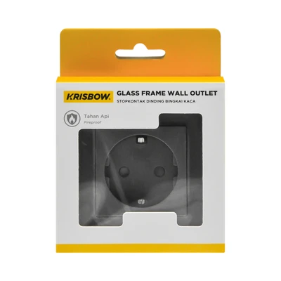 Gambar Krisbow Stop Kontak Dinding Glass Frame - Silver/Abu-Abu