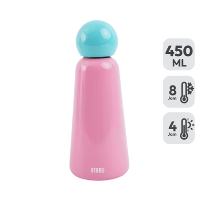 Gambar Ataru Vally Botol Vacuum Flask Stainless Steel 450 ml - Pink